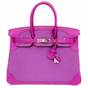Hermes Anemone Ghillies Birkin 35cm PHW