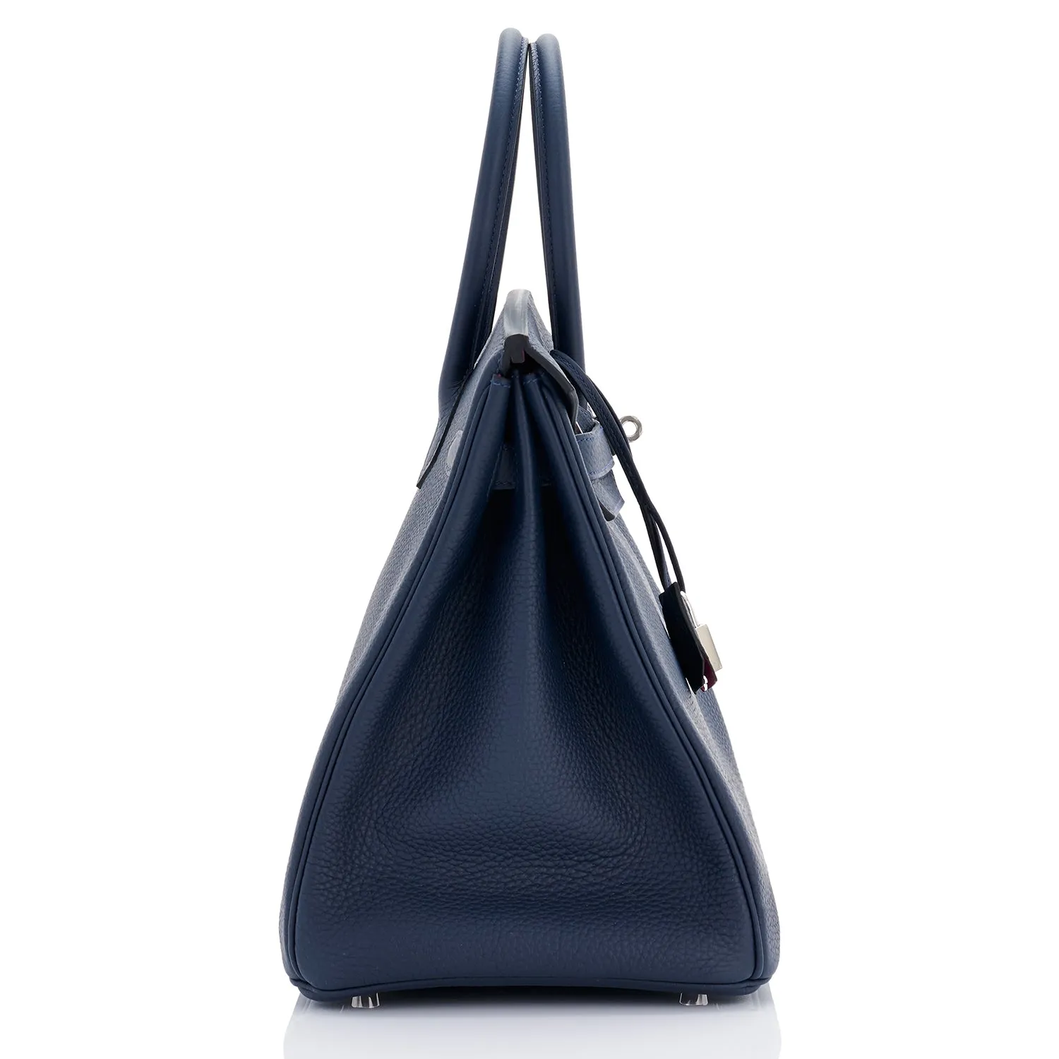 Hermes Blue Nuit "Verso" Rose Pourpre 35cm Birkin