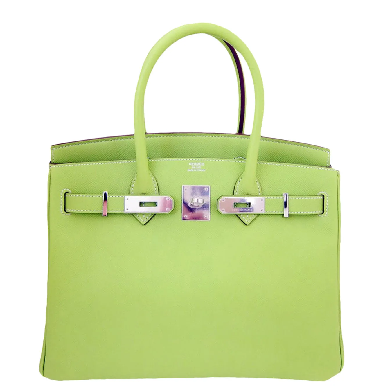 Hermes Candy Kiwi / Lichen 30cm Birkin Epsom PHW