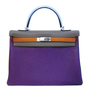Hermes Ultraviolet Arlequin Kelly 35cm