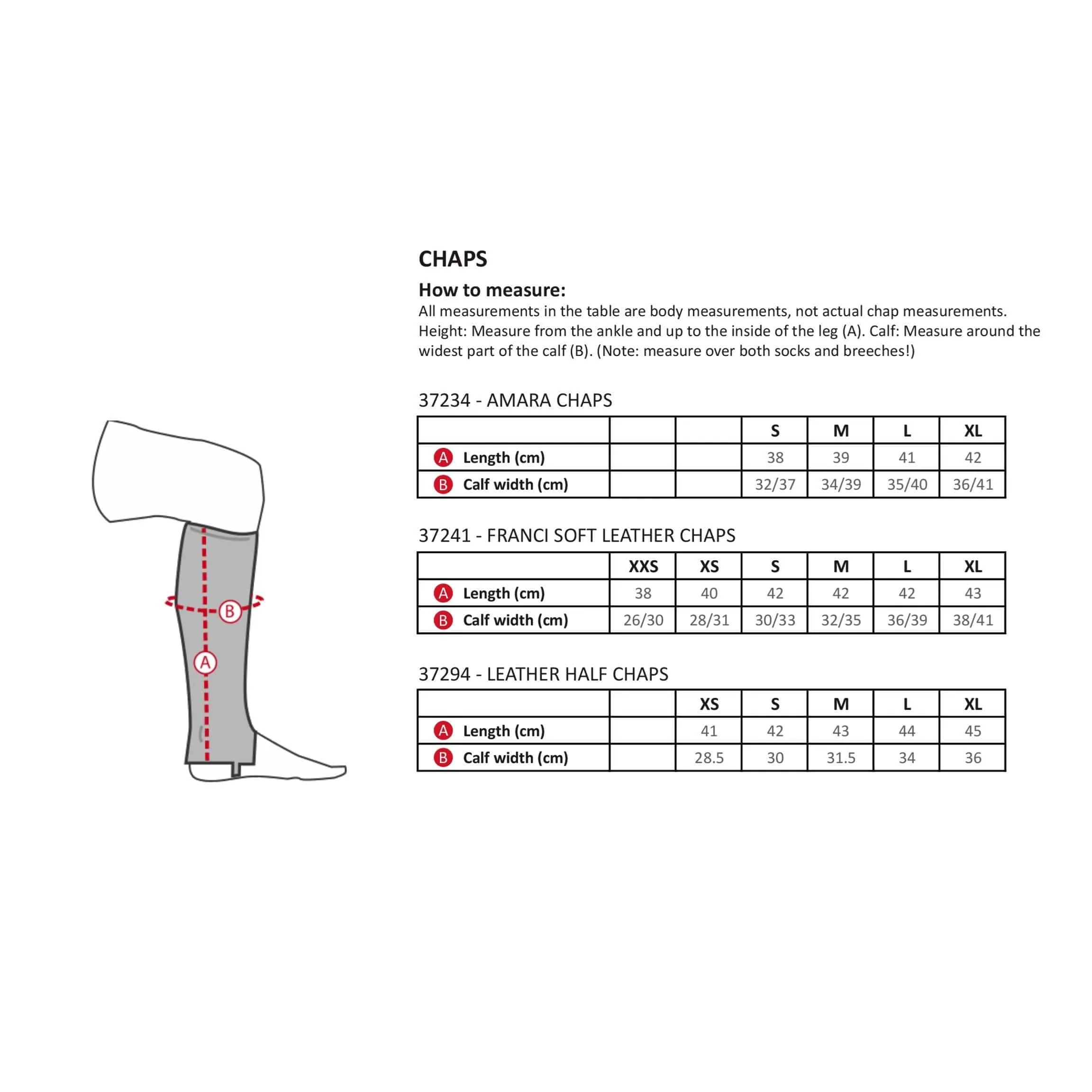 Horze Leather Half Chaps