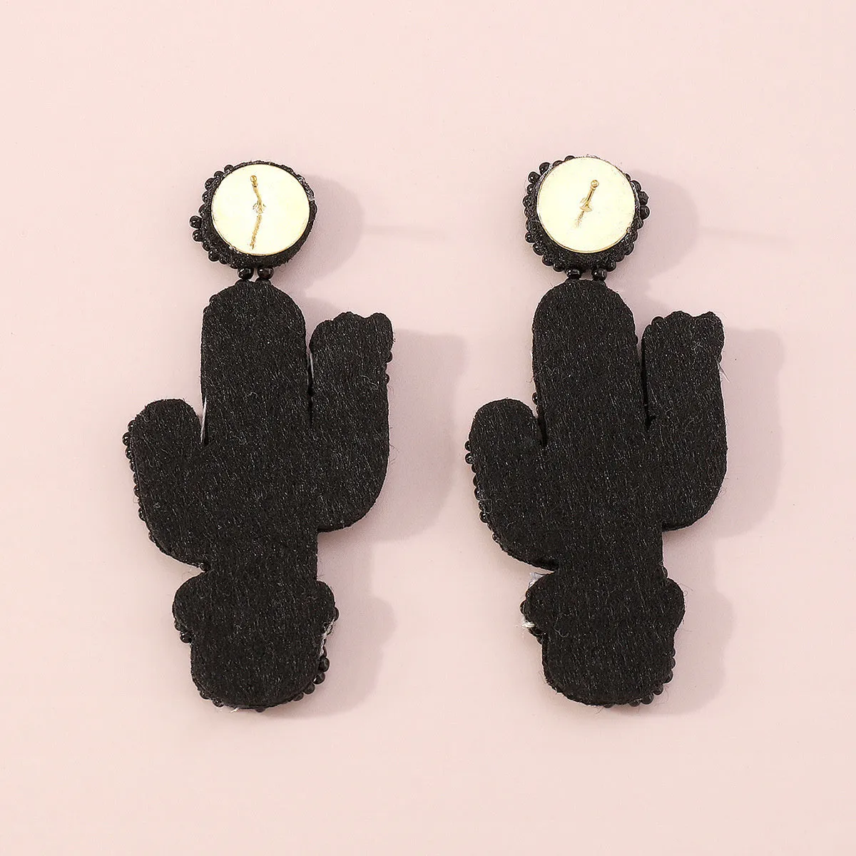 Howlite & Sequin Cactus Drop Earrings