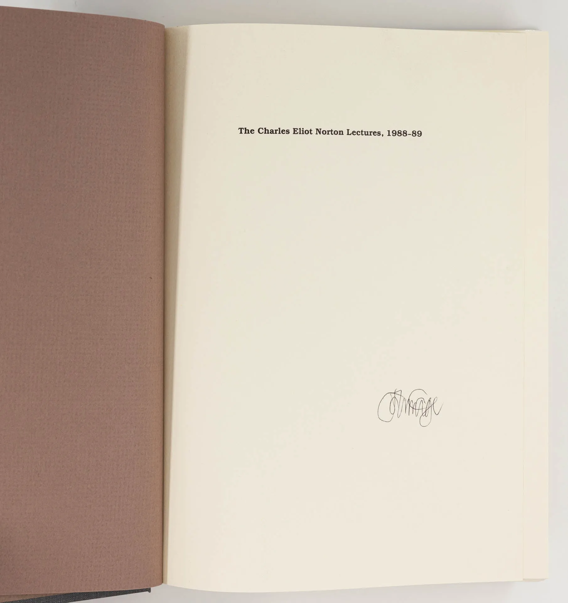 I-VI (Charles Eliot Northern Lectures in 1988-1989.) – John Cage [Signed, 1st Ed.]