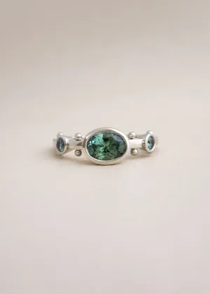 In Stock | 0.93ct Oval Light Teal Montana Sapphire Kaori Ring