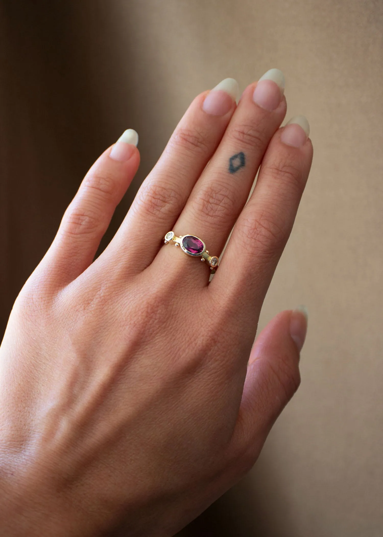 In Stock | Oval Tawoma Rhodolite Garnet Kaori Ring
