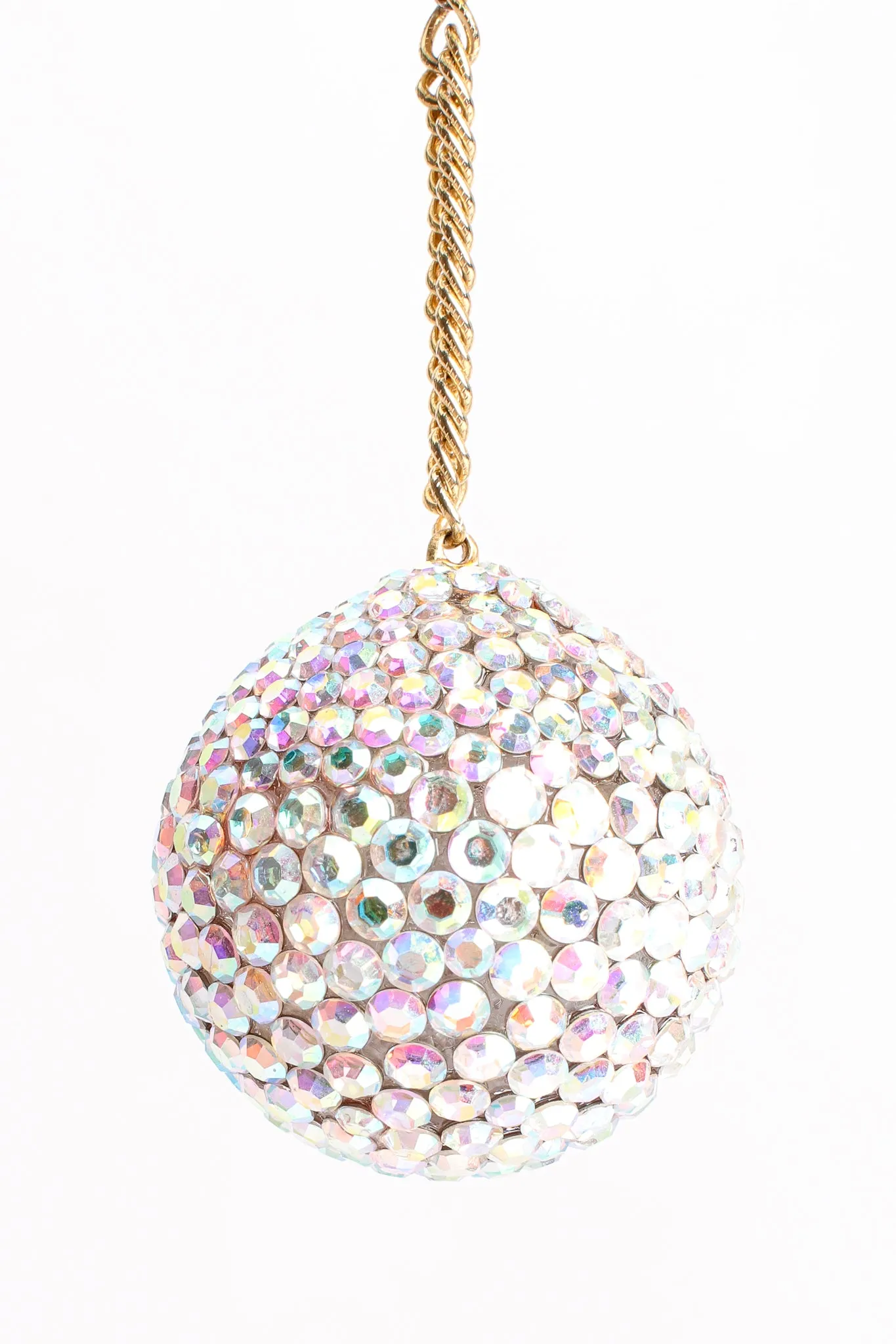 Iridescent Rhinestone Ball Drop Earrings