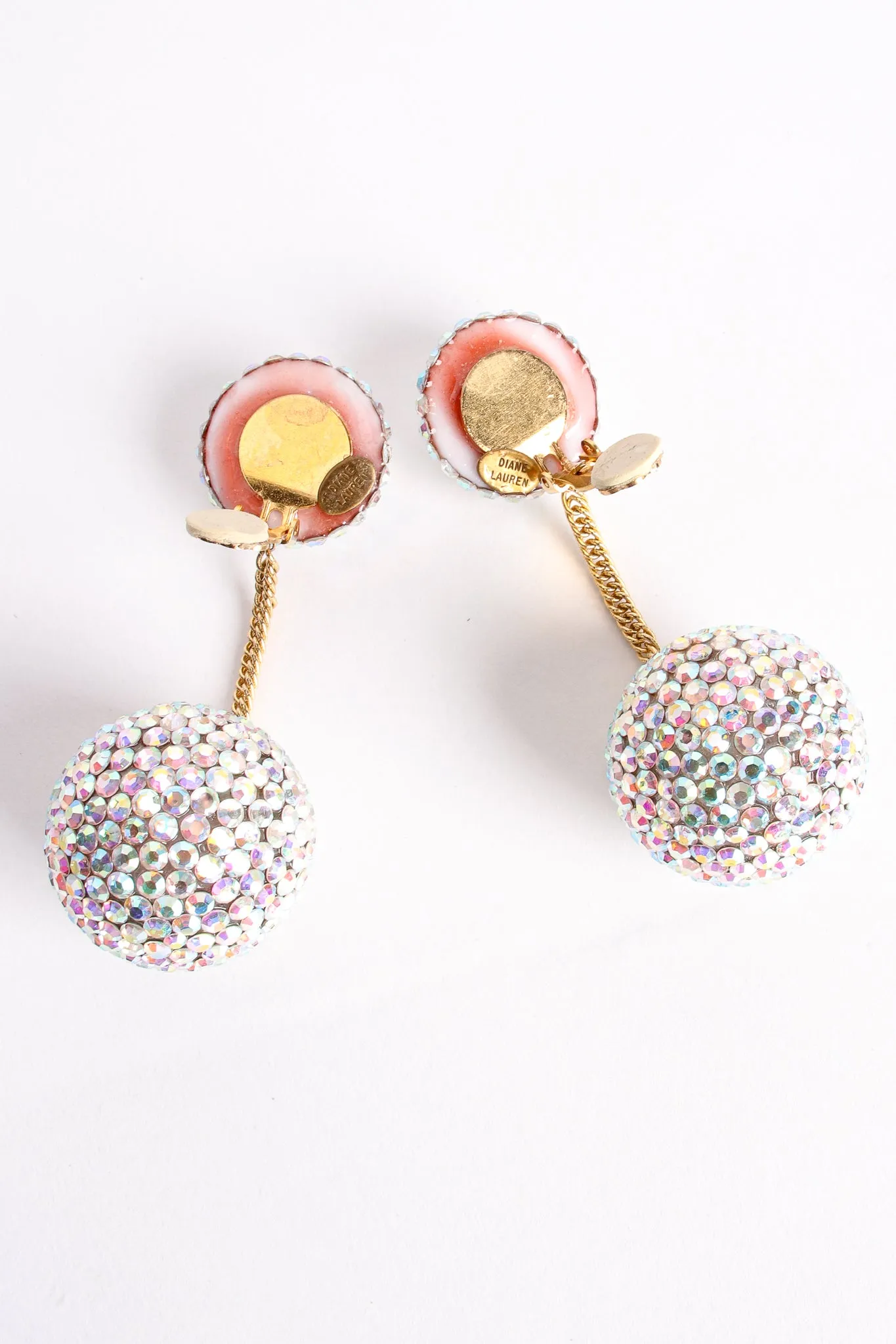 Iridescent Rhinestone Ball Drop Earrings