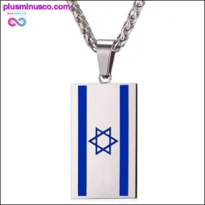 Israel Flag Necklace Gold Color Stainless Steel Pendant &