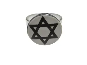 Jewish Religious Star of David Adjustable Size Fashion Ring