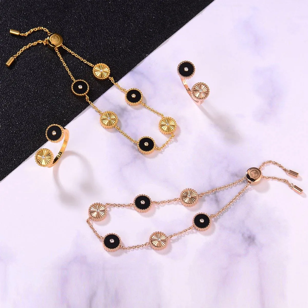 Kanz / Ring Black Rose Gold