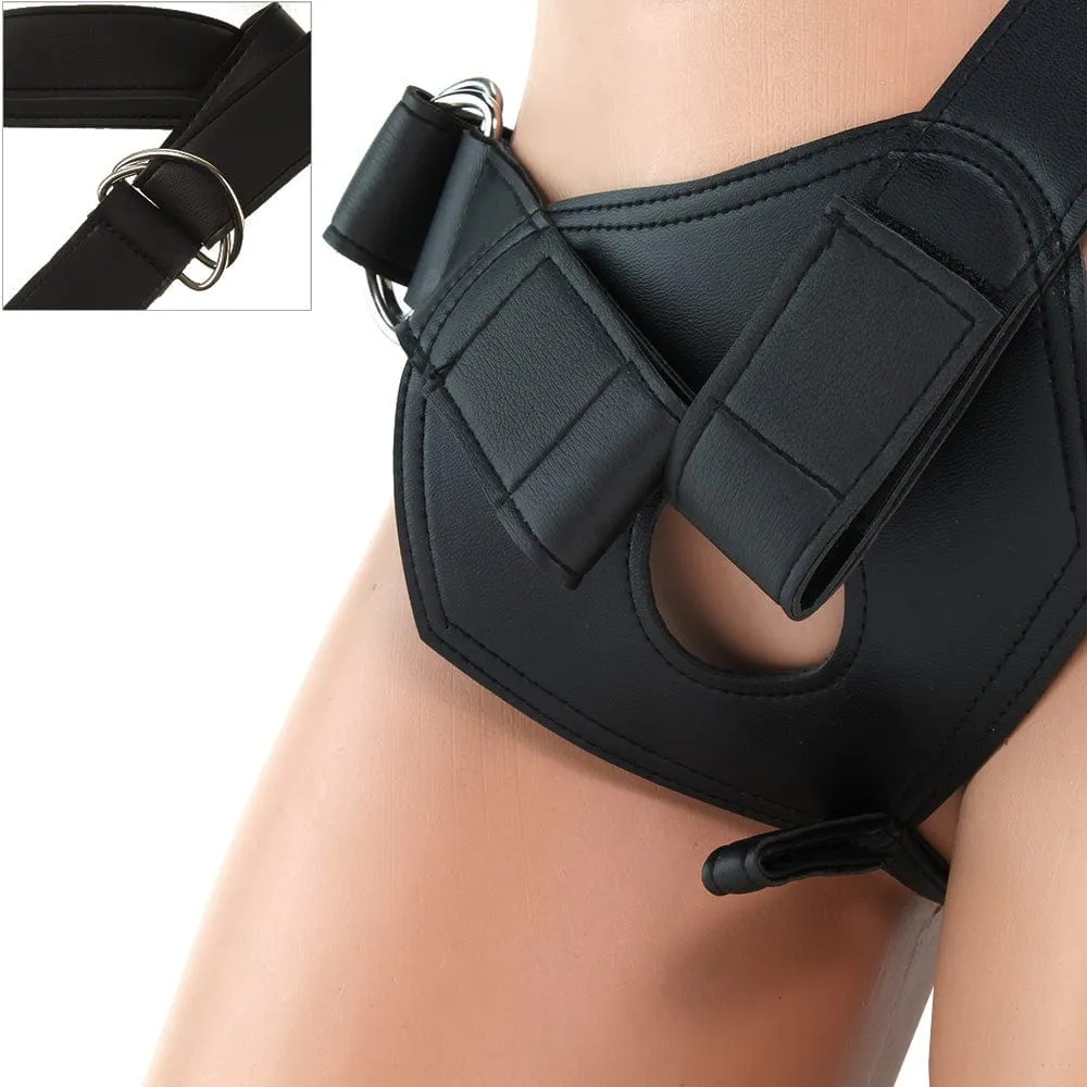 King Cock Strap-On Harness with 8 Inch Cock in Brown