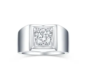 Lab Grown Diamond Square Solitaire Men's Band
