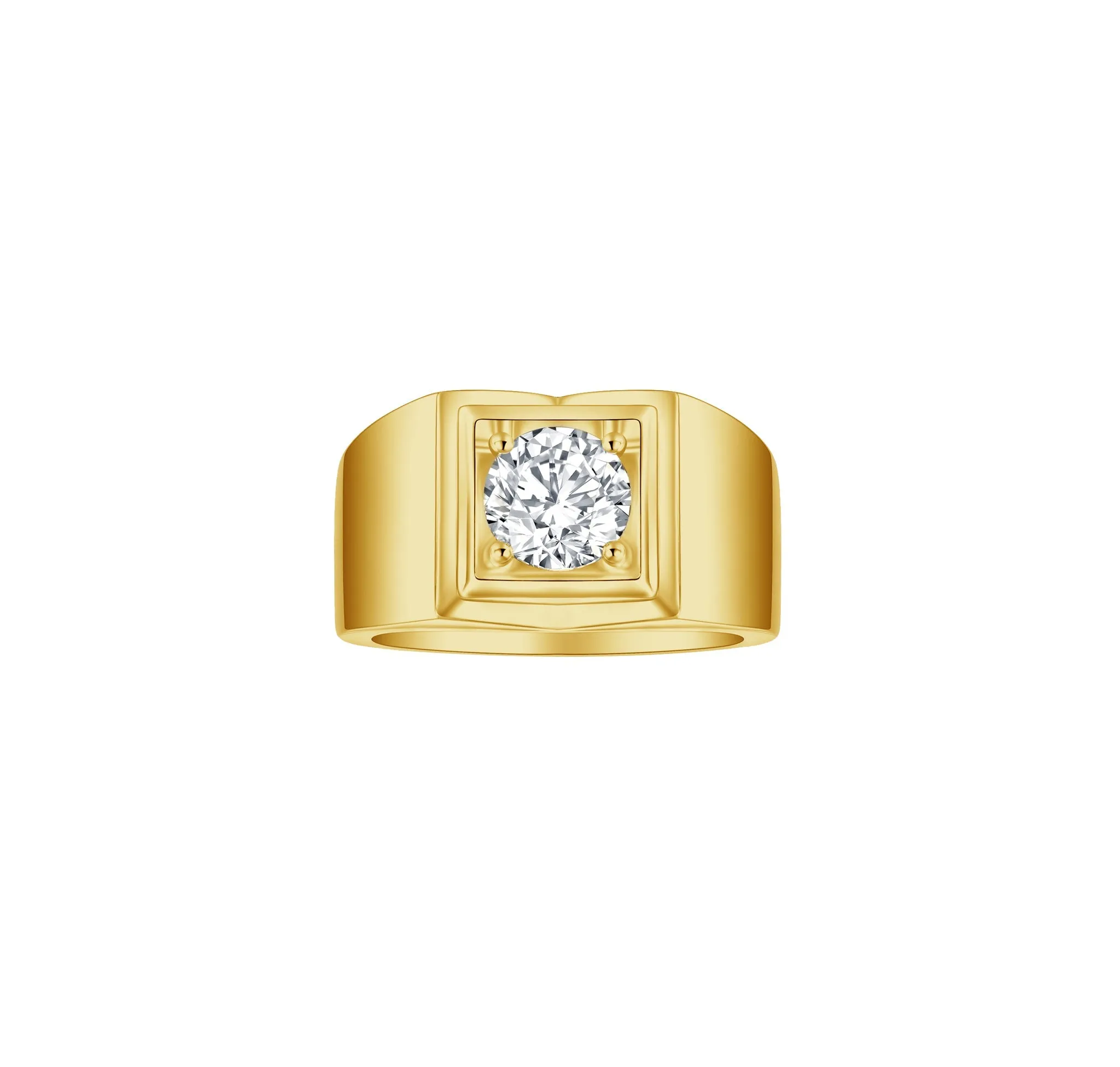 Lab Grown Diamond Square Solitaire Men's Band