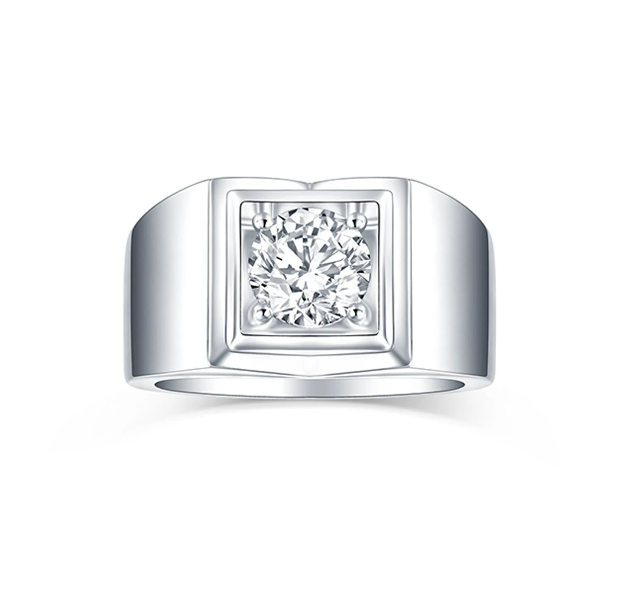 Lab Grown Diamond Square Solitaire Men's Band