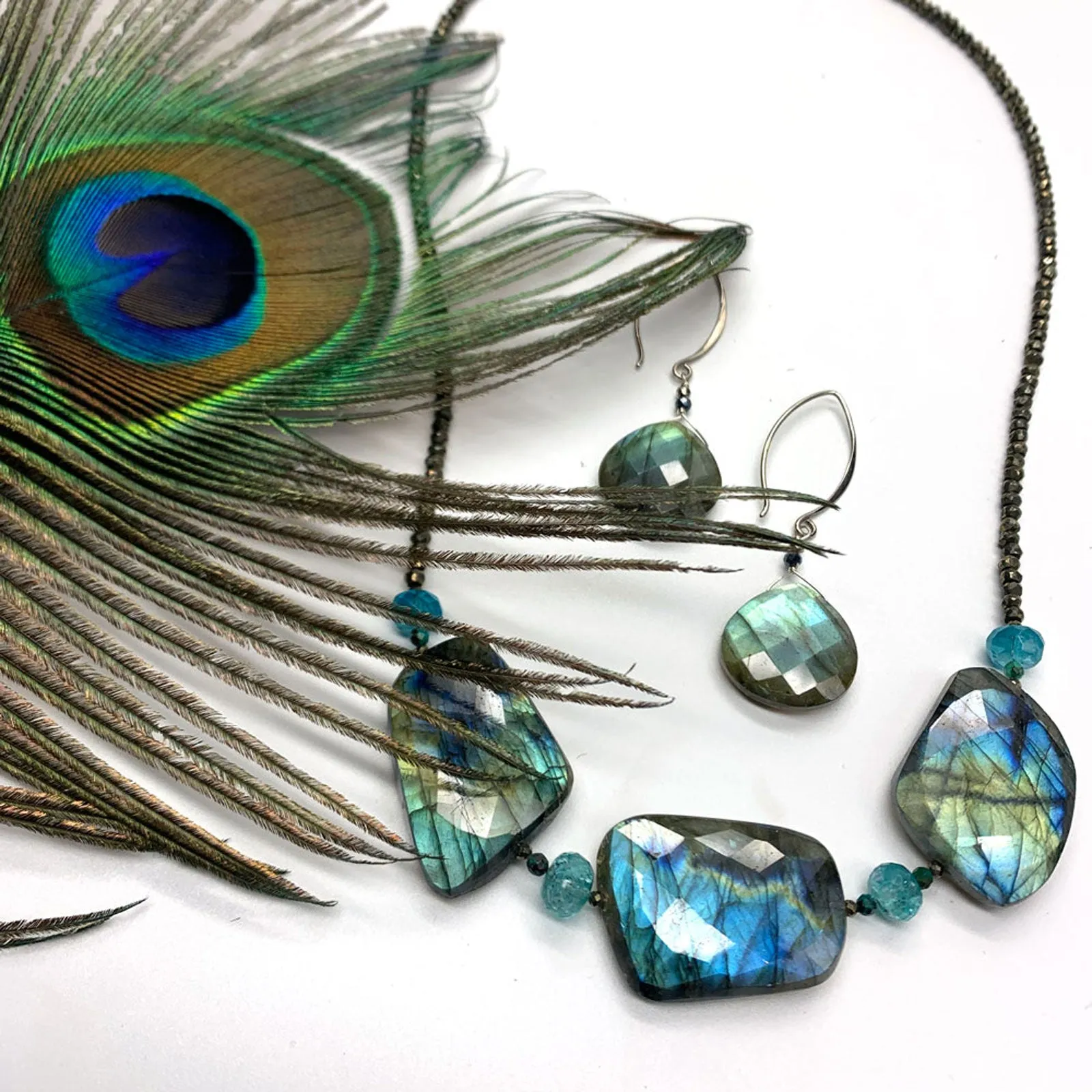 Labradorite 3 Stone Nugget Necklace