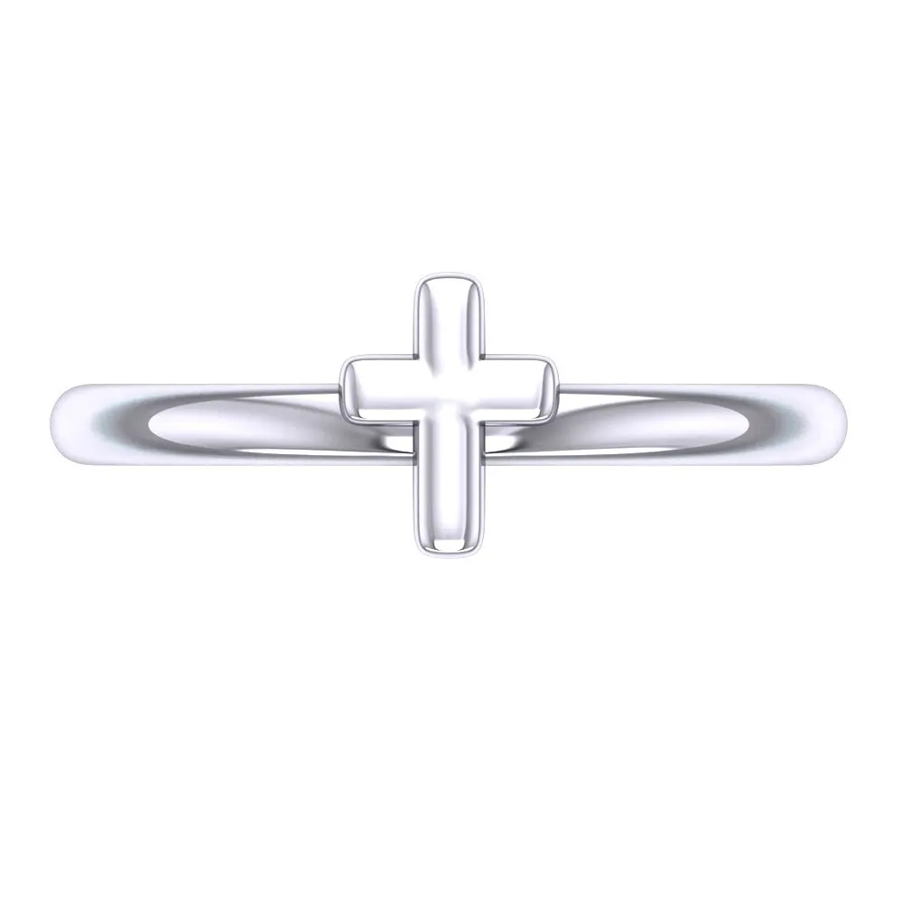 Ladies 925 Sterling Silver Cross Ring