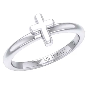Ladies 925 Sterling Silver Cross Ring