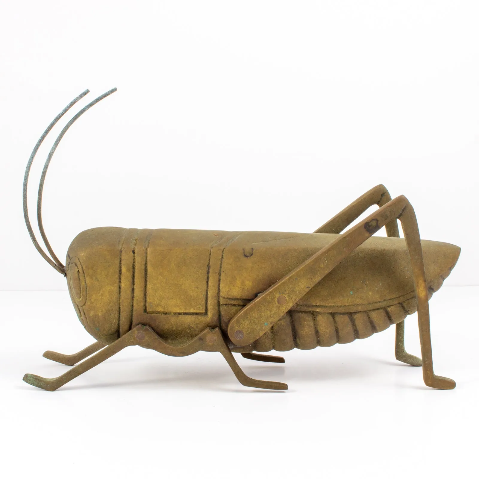 Large Mid-Century Brass Cricket