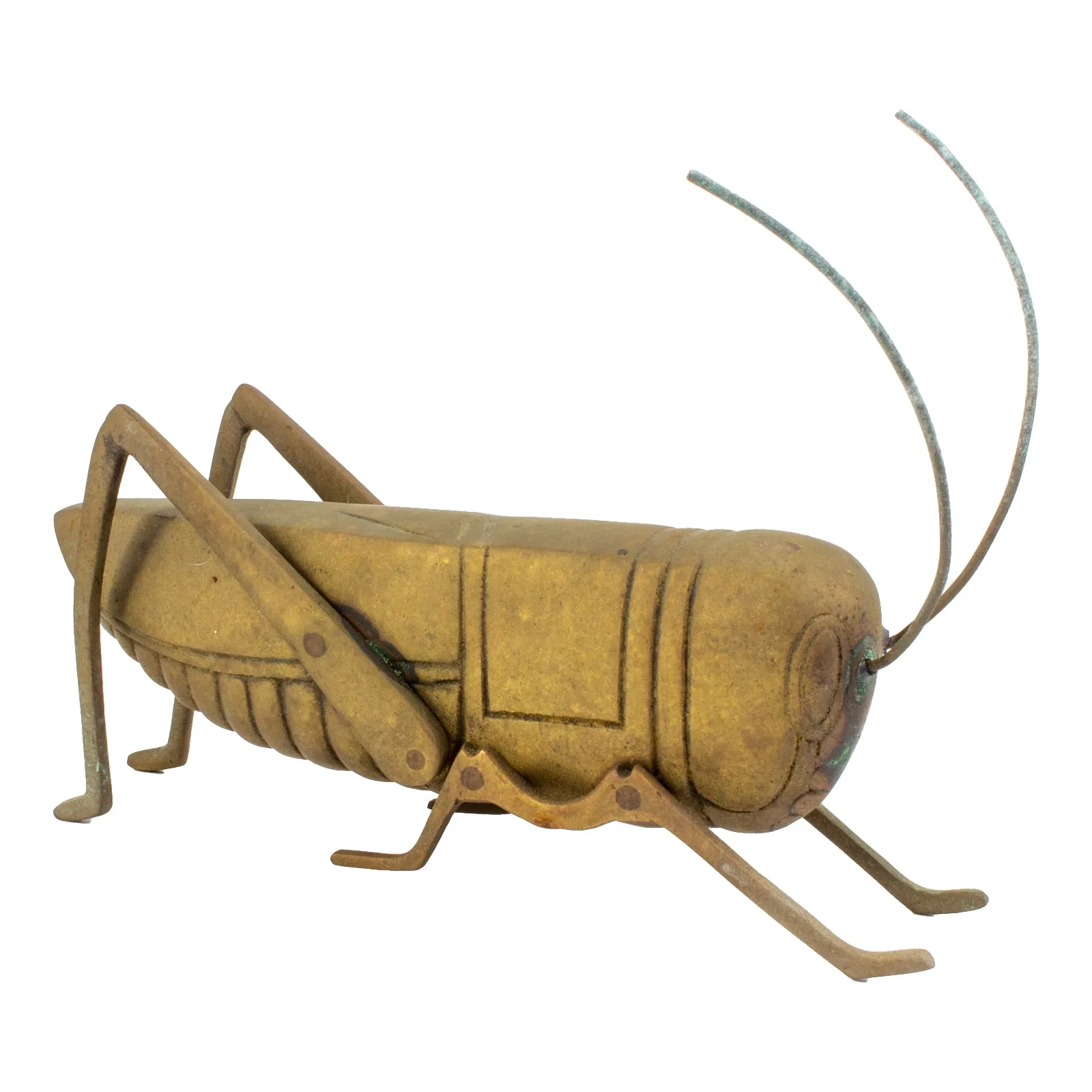 Large Mid-Century Brass Cricket