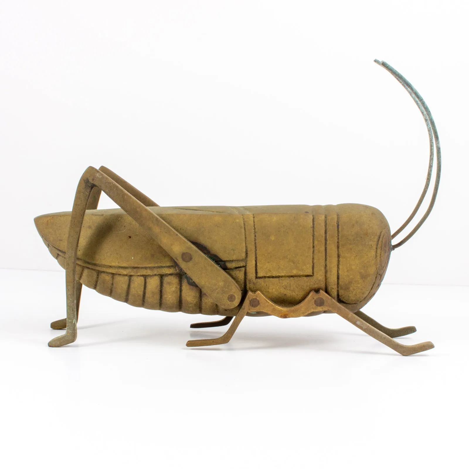 Large Mid-Century Brass Cricket