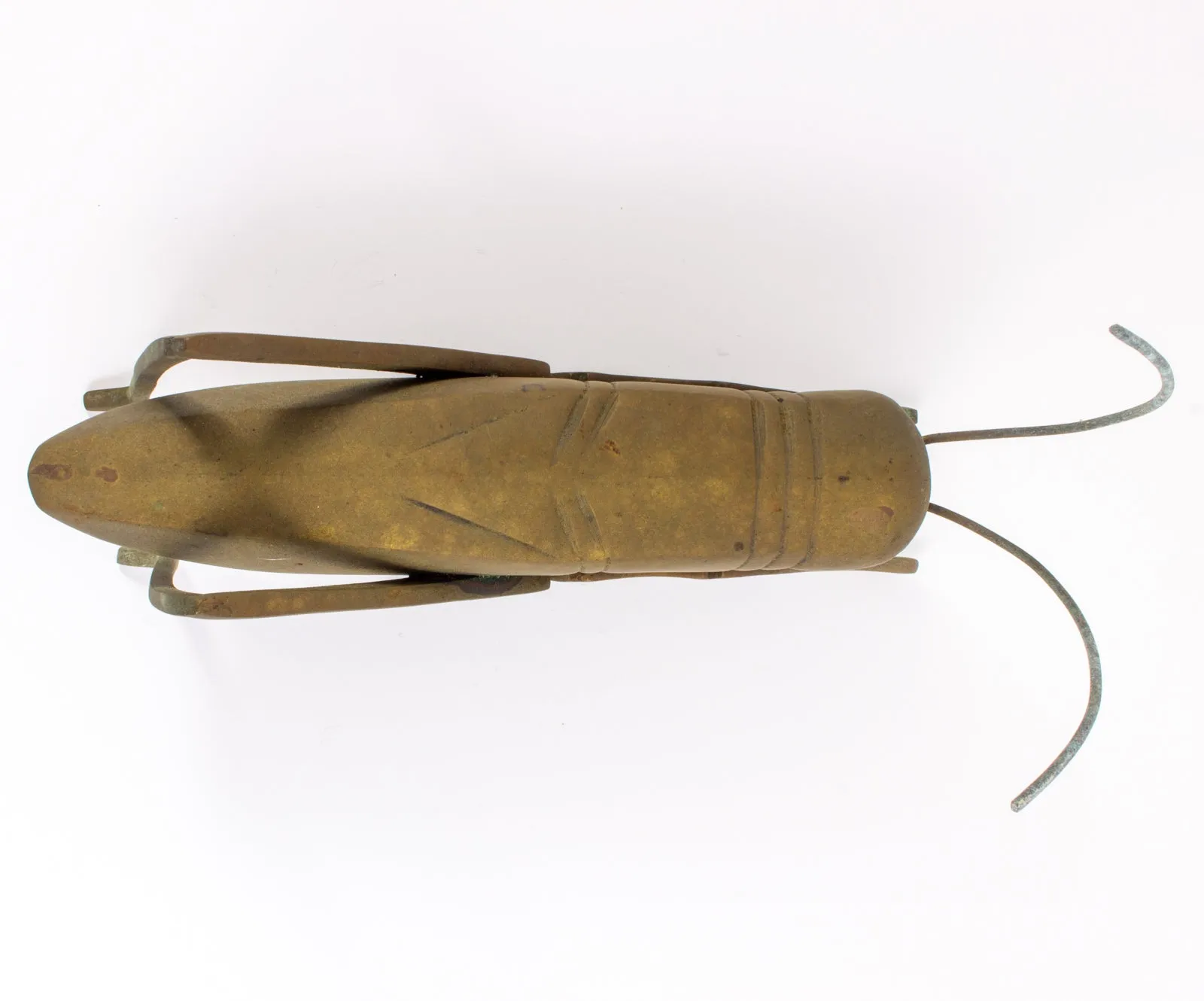 Large Mid-Century Brass Cricket