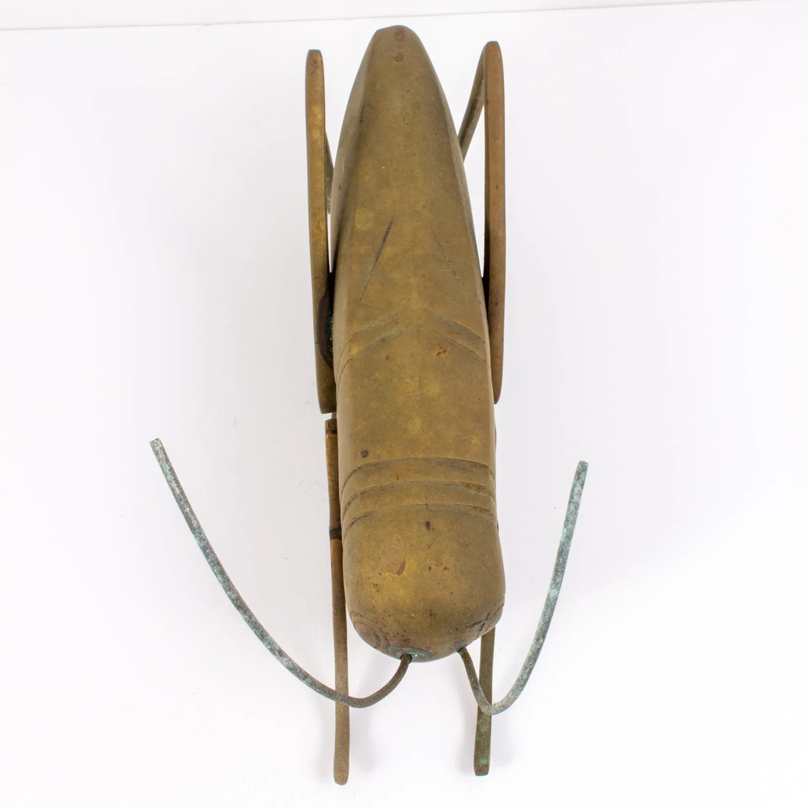 Large Mid-Century Brass Cricket