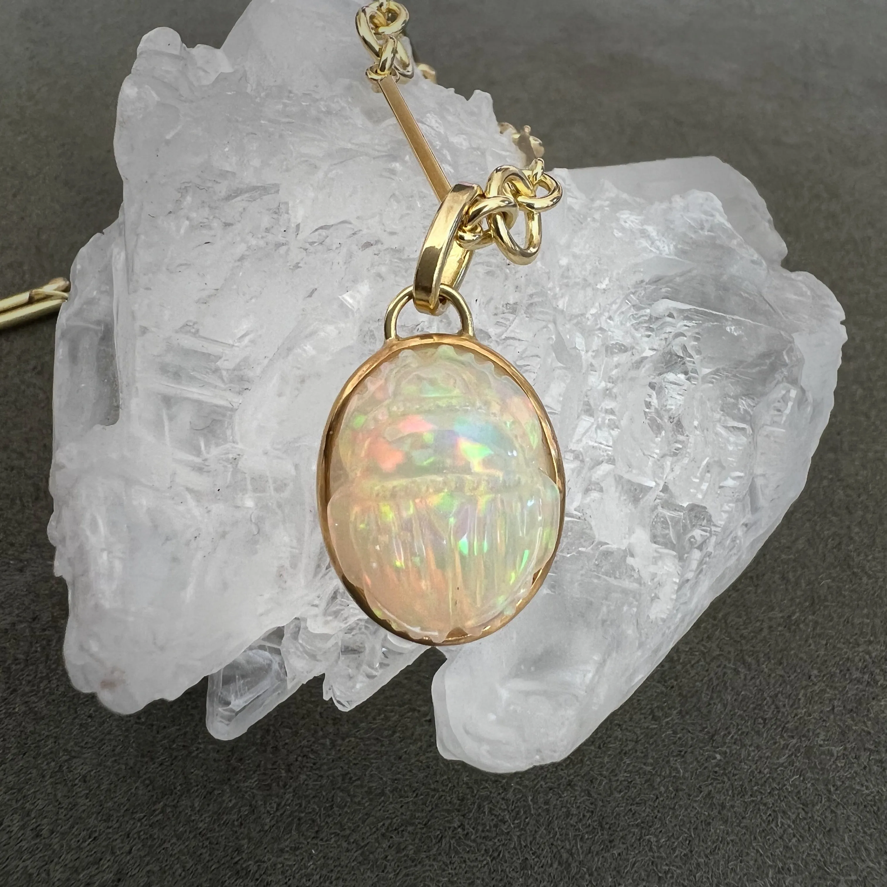 Large Scarab Opal Pendant