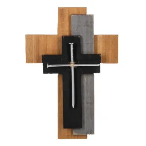 Layered Nail Wall Cross
