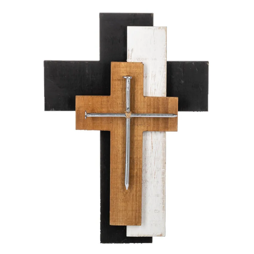 Layered Nail Wall Cross