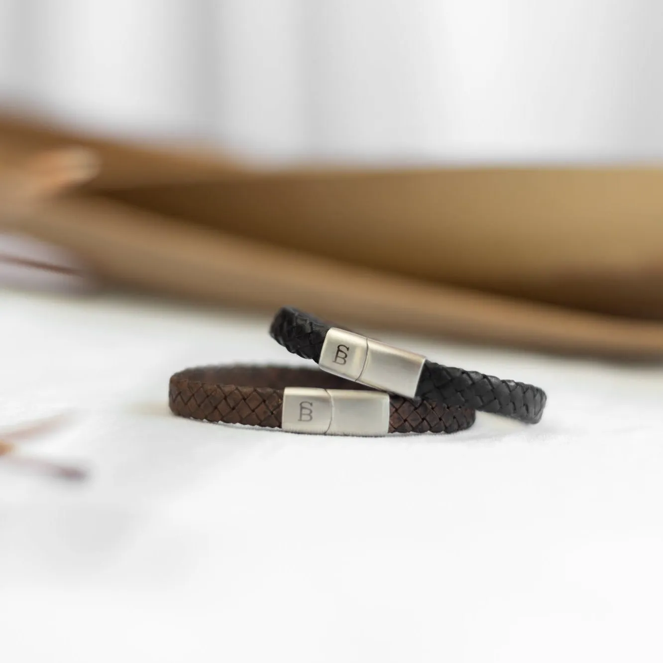 Leather Bracelet Riley - Vintage Brown