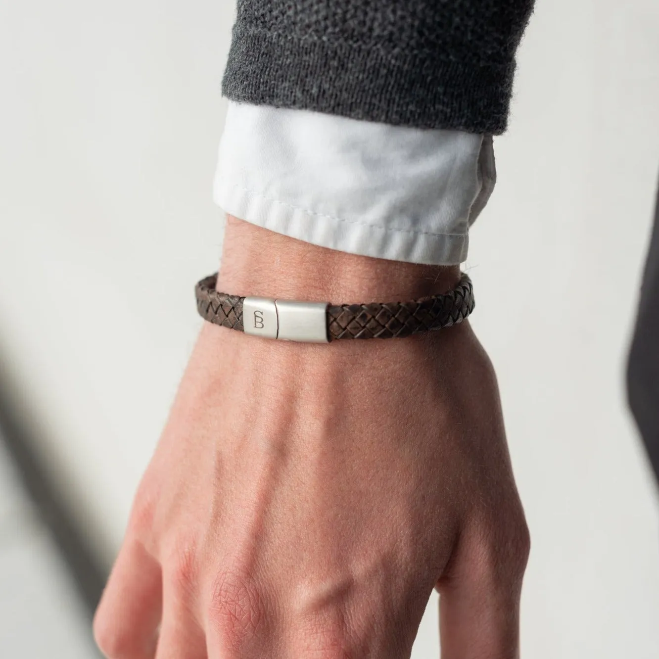 Leather Bracelet Riley - Vintage Brown