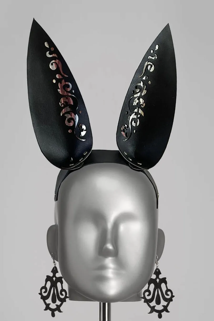 Leather Bunny Ears Headband