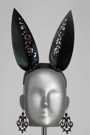 Leather Bunny Ears Headband