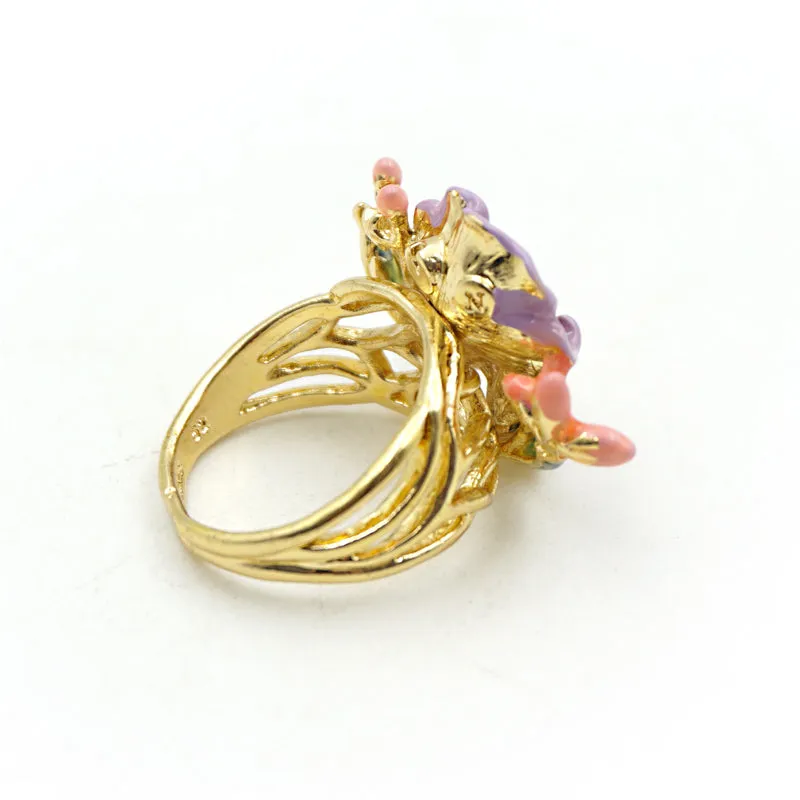 Les Néréides delicate Flower Ring Size #5