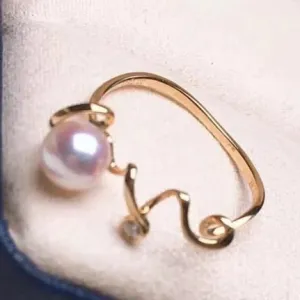 Love Collection White Akoya Pearl & Diamond Ring in G18k