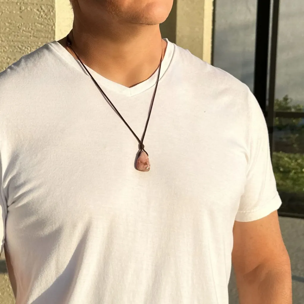 Luck Strings Rhodochrosite Pendant - Compassionate Connection