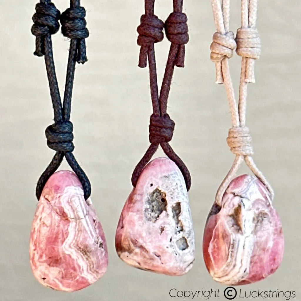 Luck Strings Rhodochrosite Pendant - Compassionate Connection