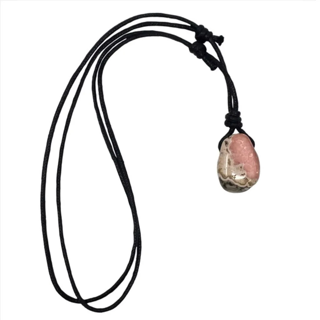 Luck Strings Rhodochrosite Pendant - Compassionate Connection