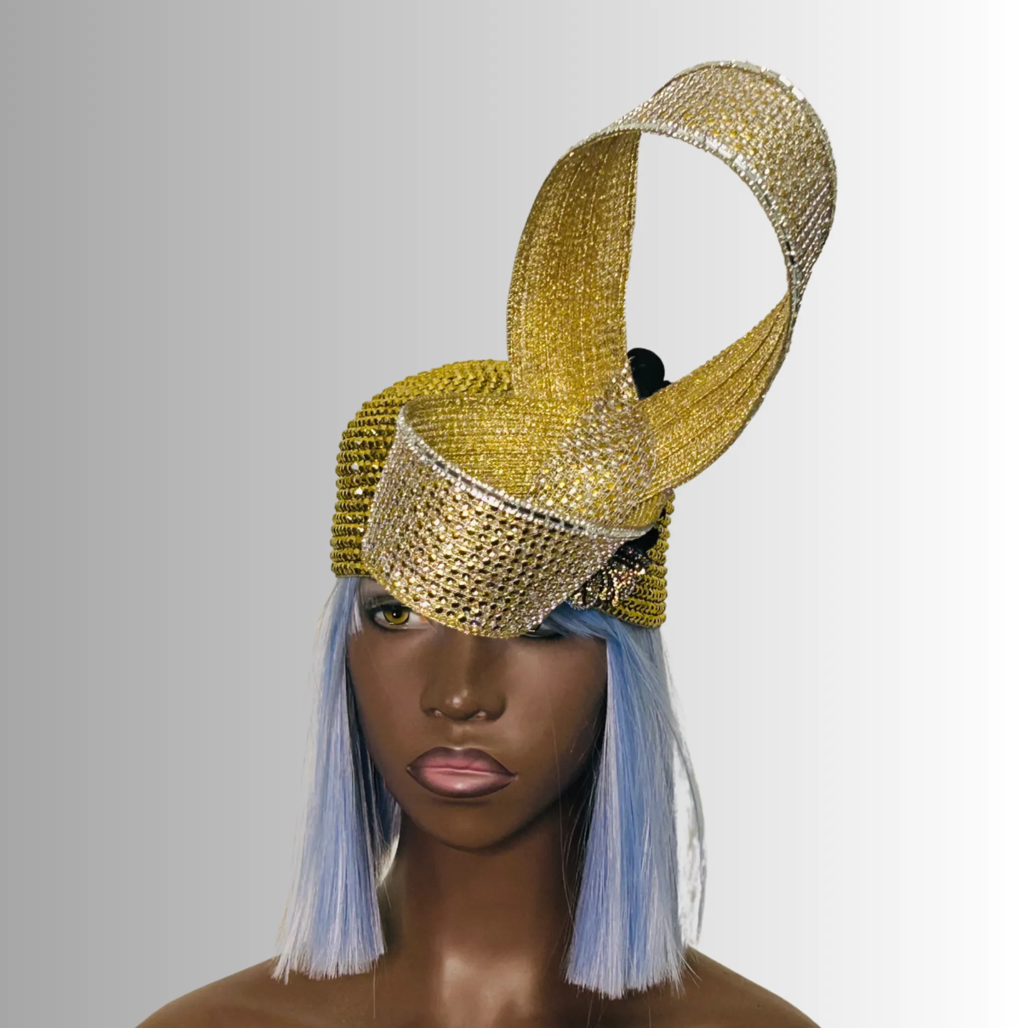 Lumiere Crystal Laden Bubble Hat - Gold