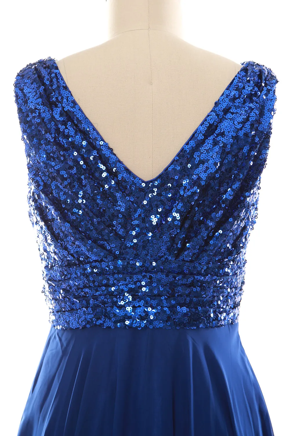 MACloth Women V Neck Sequin Short Wedding Bridesmaid Dresses Mother of Bride