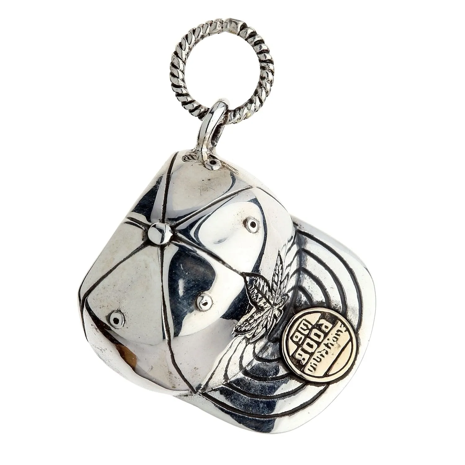 Marijuana Leaf Cap 925 Sterling Silver Pendant
