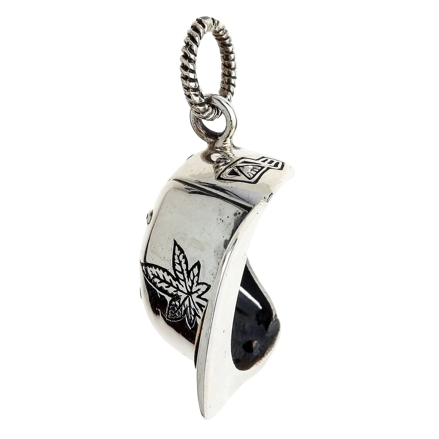 Marijuana Leaf Cap 925 Sterling Silver Pendant