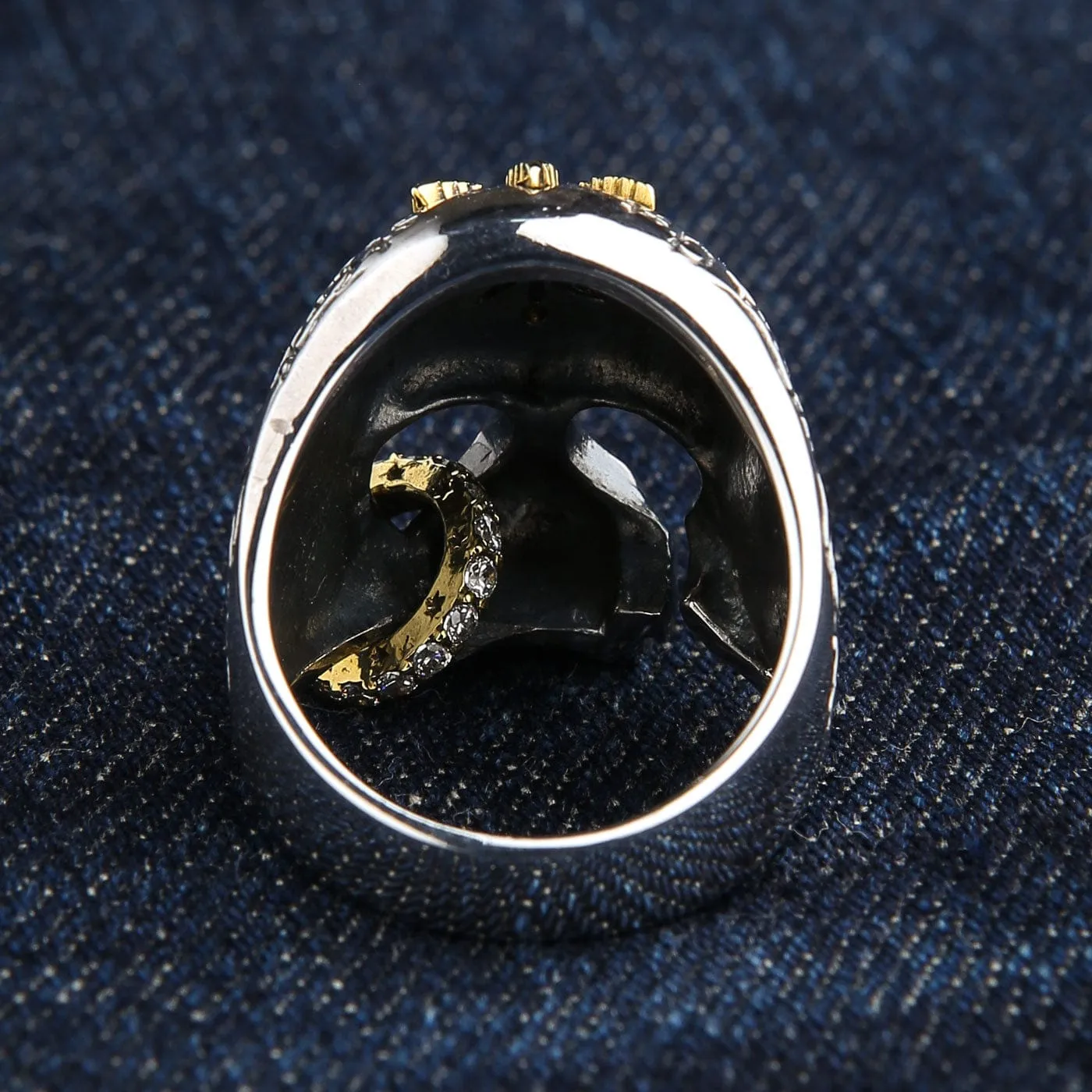Marijuana Punk Sterling Silver Skull Ring