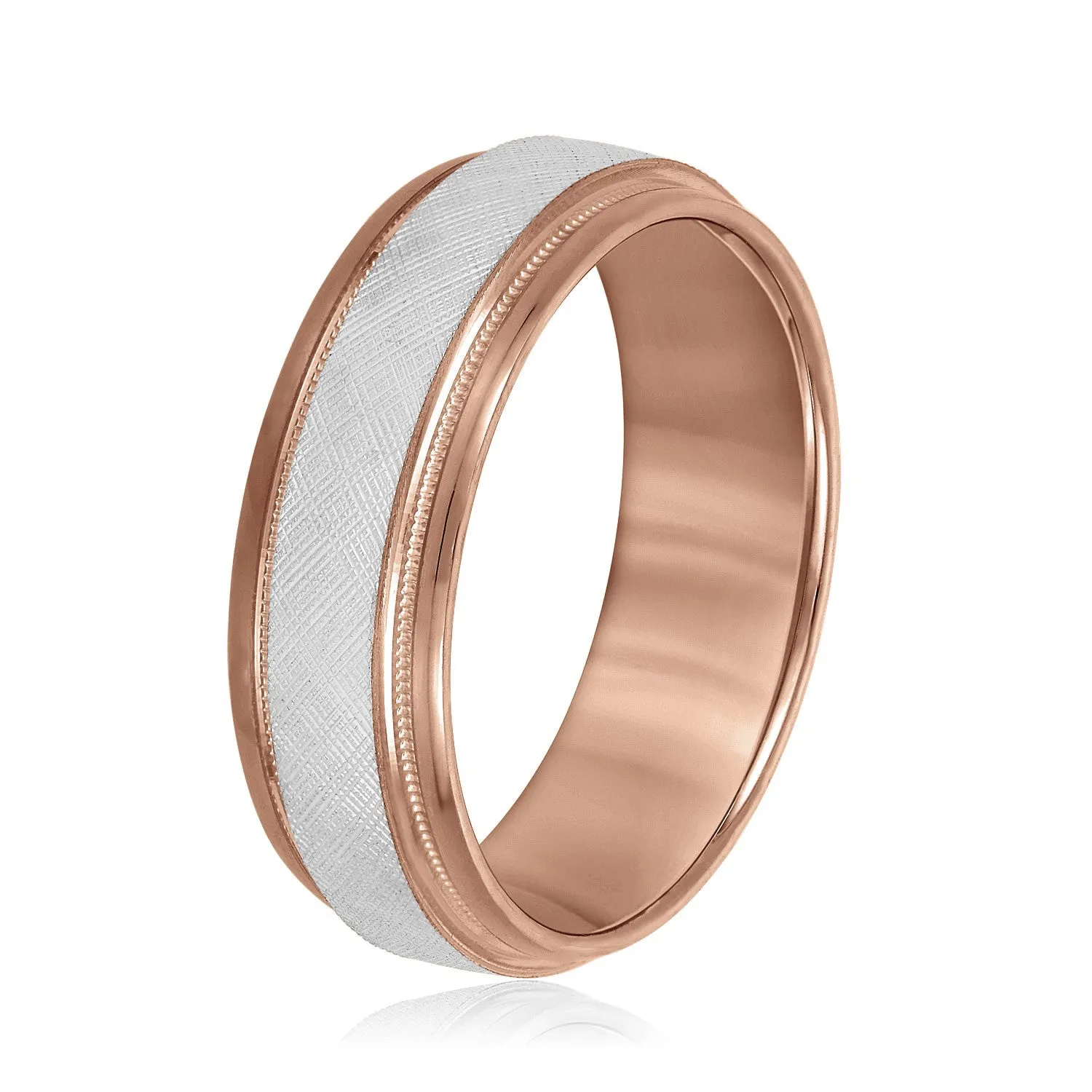 Men's Band With Florentine Finish And Milgrain Accents