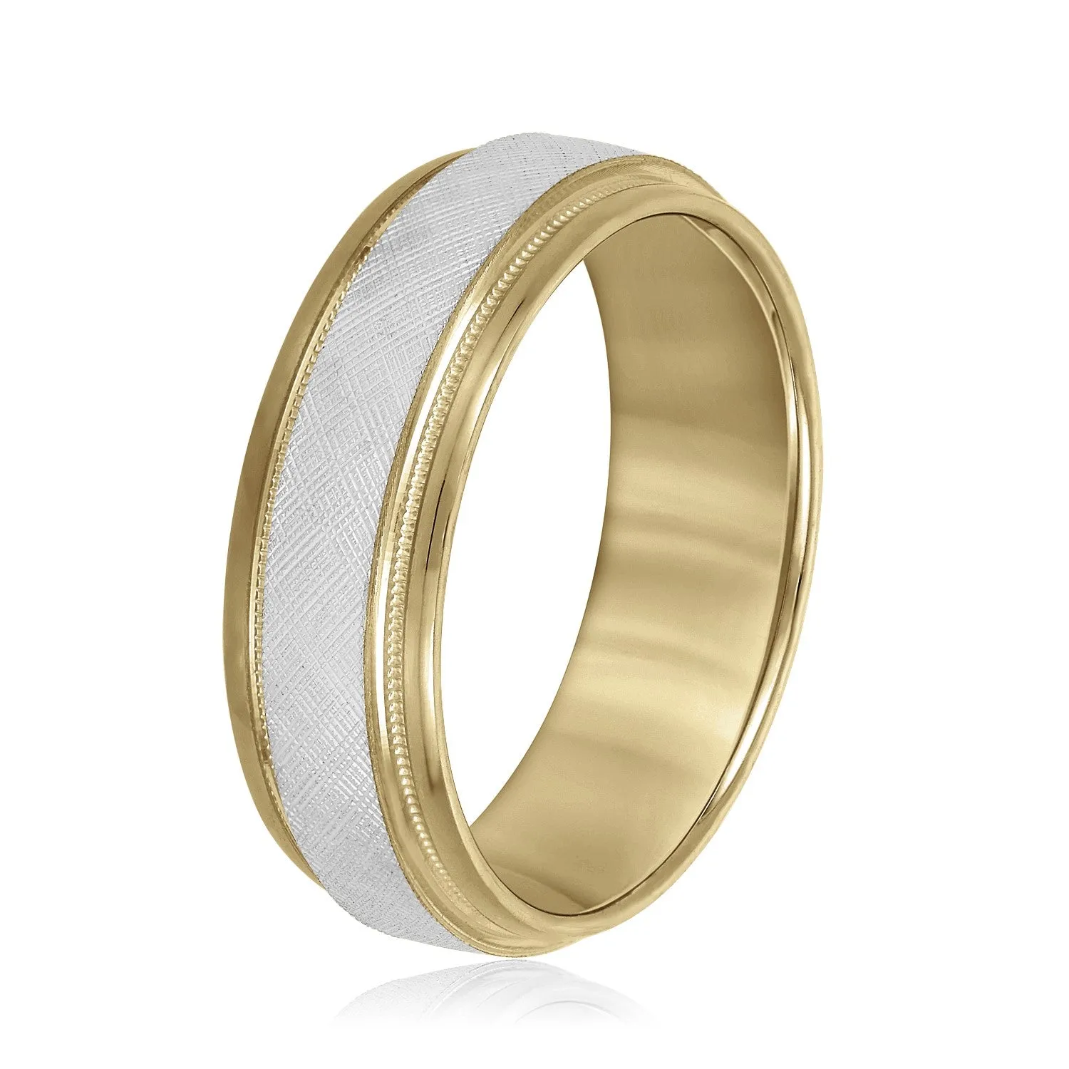Men's Band With Florentine Finish And Milgrain Accents