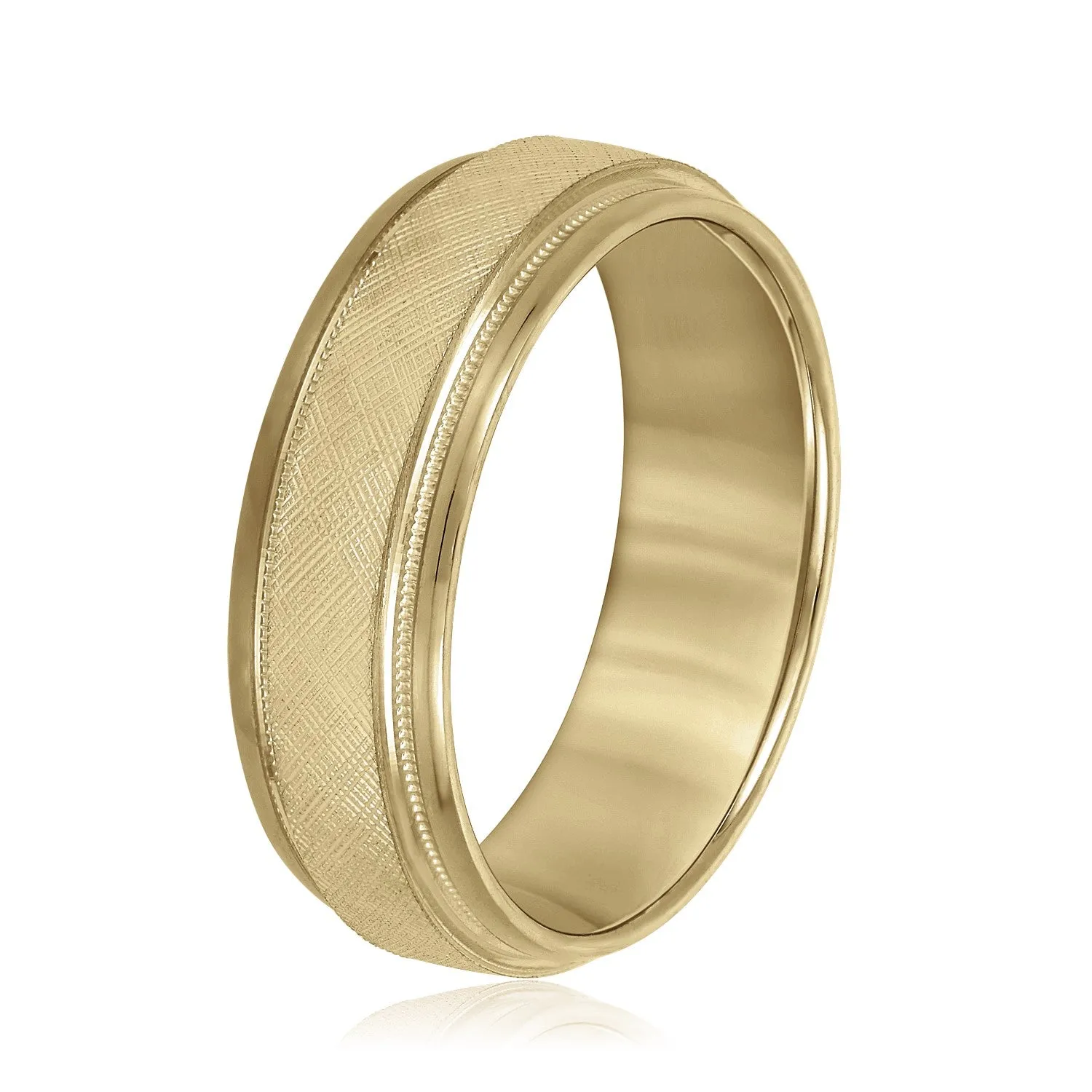Men's Band With Florentine Finish And Milgrain Accents