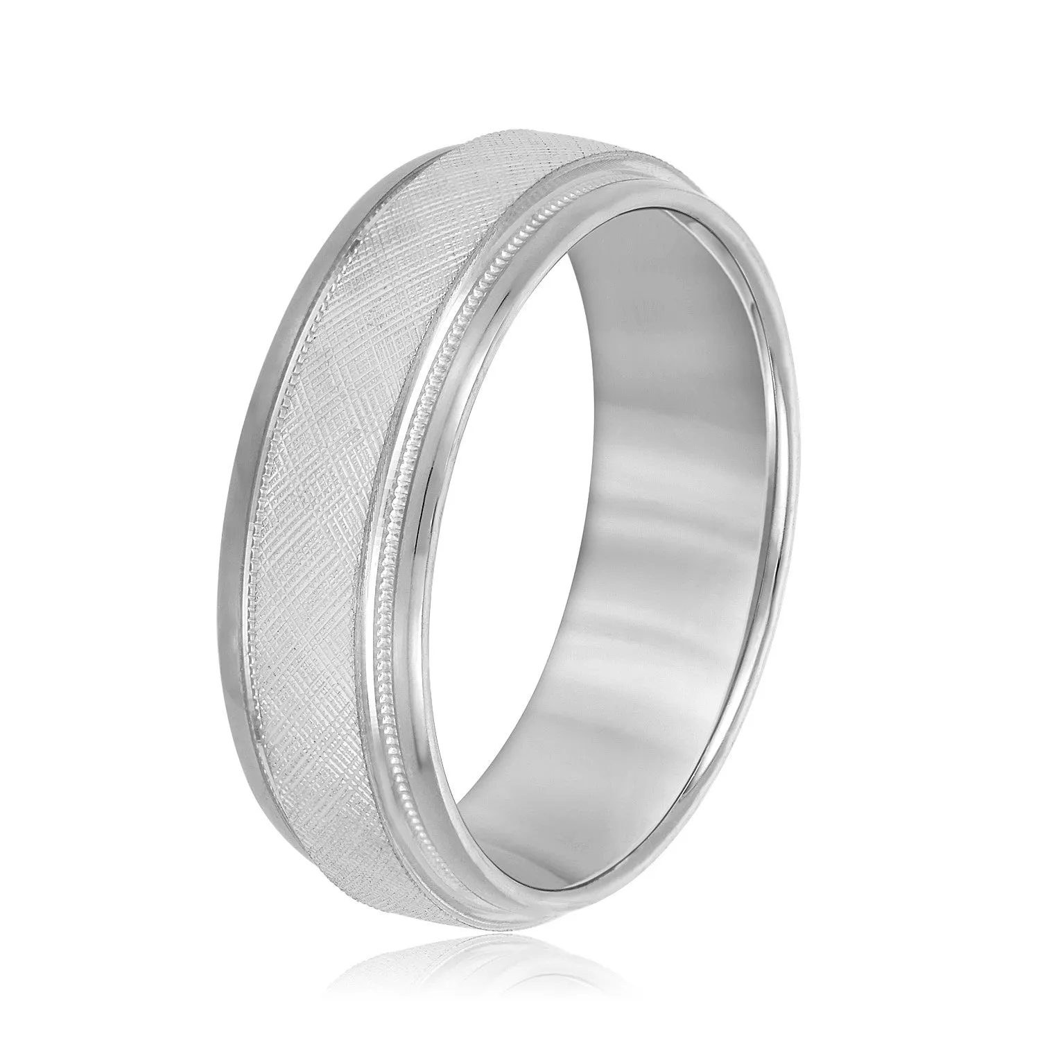 Men's Band With Florentine Finish And Milgrain Accents