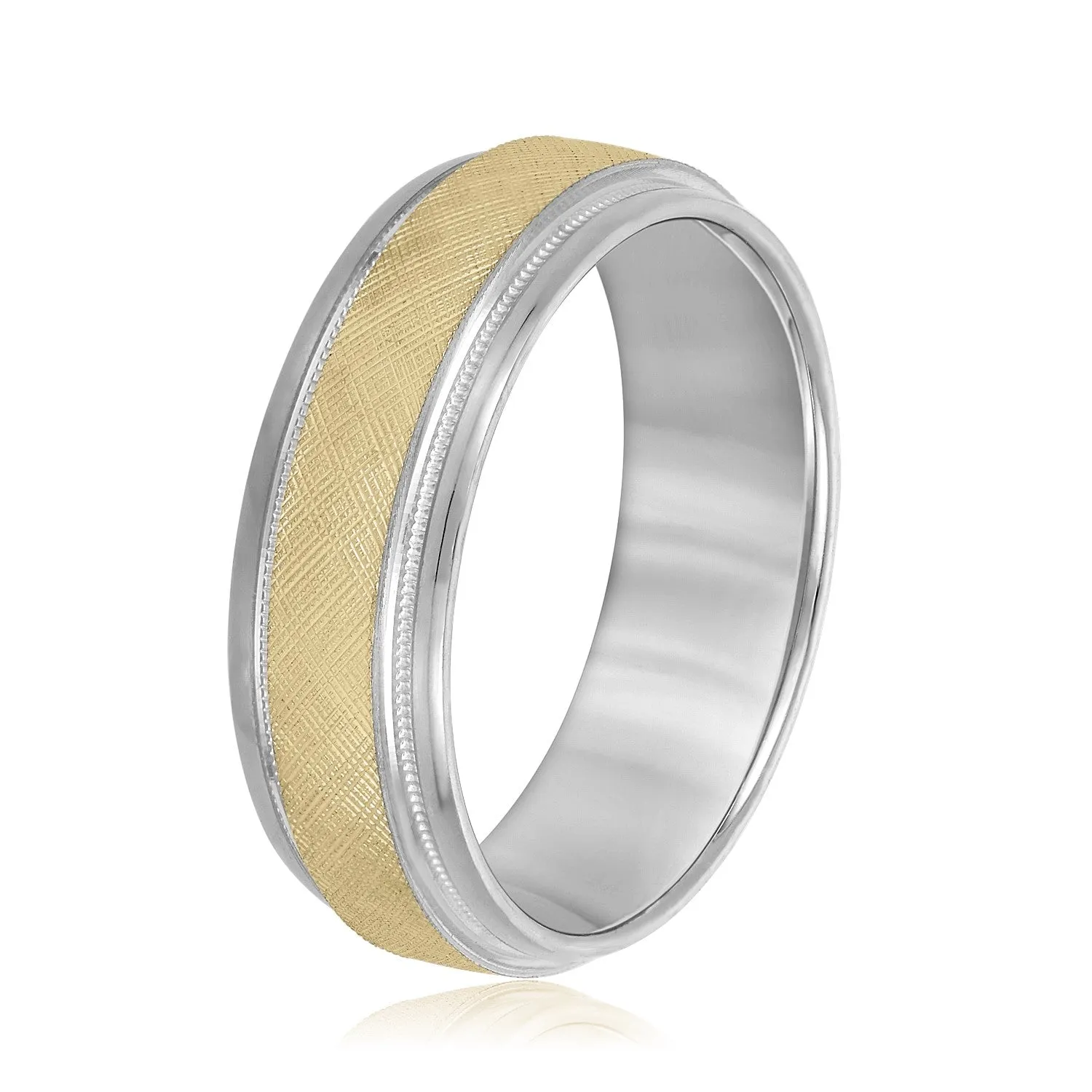Men's Band With Florentine Finish And Milgrain Accents
