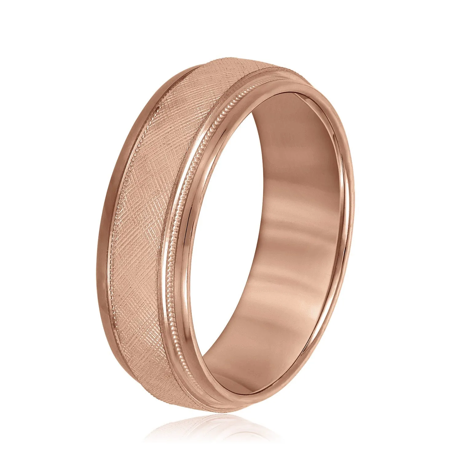 Men's Band With Florentine Finish And Milgrain Accents