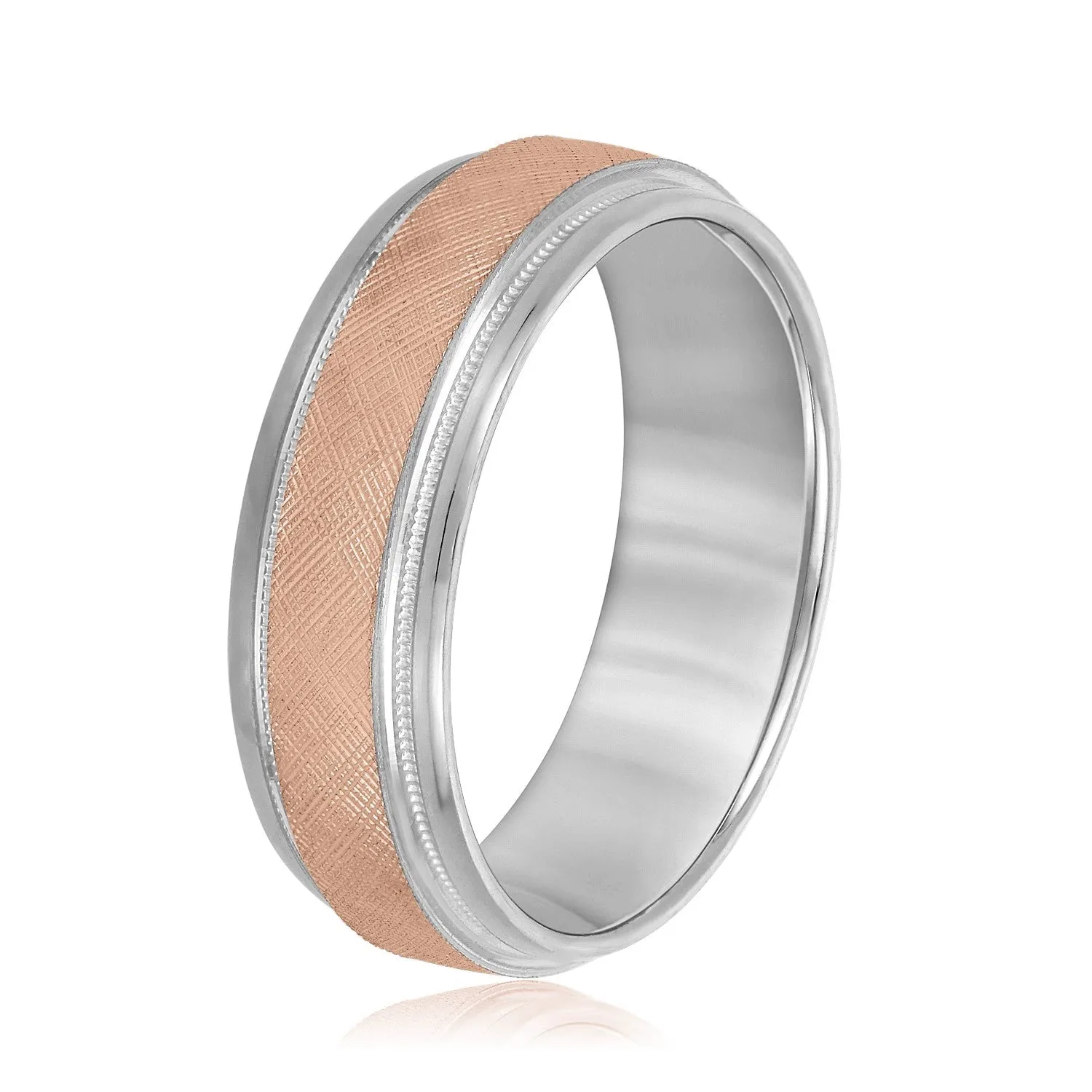 Men's Band With Florentine Finish And Milgrain Accents
